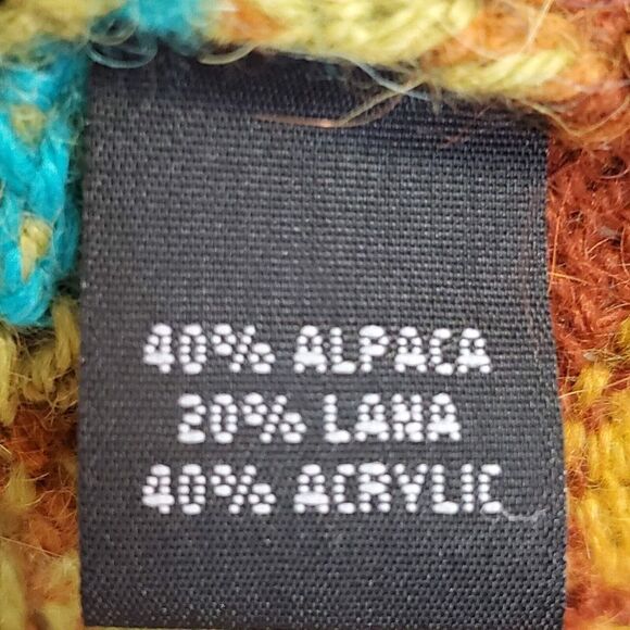 New Tabask Tey-Art ALPACA Sweater Cardigan Small Colorful Aztec Southwestern #35 - Picture 5 of 7